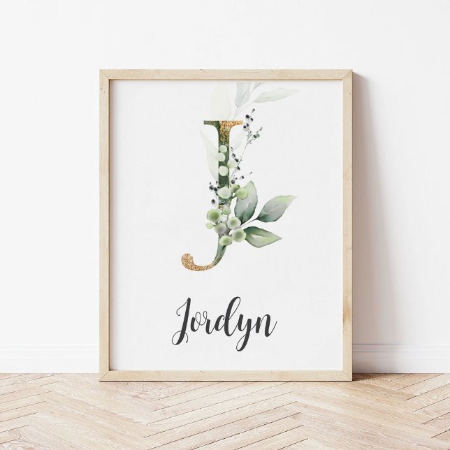 Impression sur toile de lettre J Monogramme de la  (Créateur téléchargé)