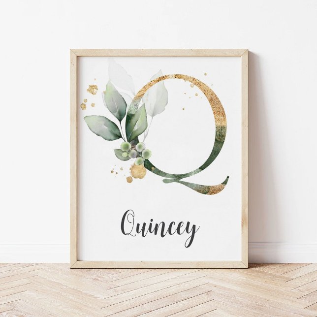 Impression sur toile de lettre Q Monogramme de ver (Créateur téléchargé)