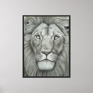 Impression sur toile de lion majestueux