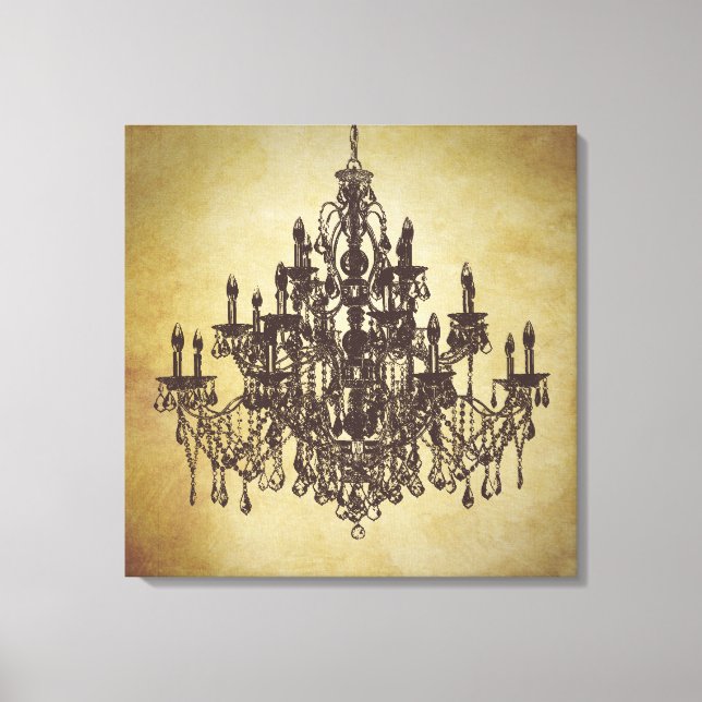 Impression sur toile de lustre vintage marron beig (Recto)