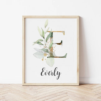 Impression sur toile de monogramme de lettre E pou