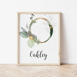 Impression sur toile de monogramme de lettre O pou