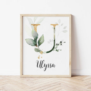 Impression sur toile de monogramme de lettre U pou