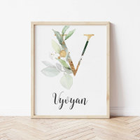 Impression sur toile de monogramme de lettre V pou