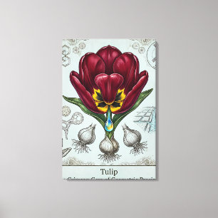 Impression sur toile de motif floral botanique ant