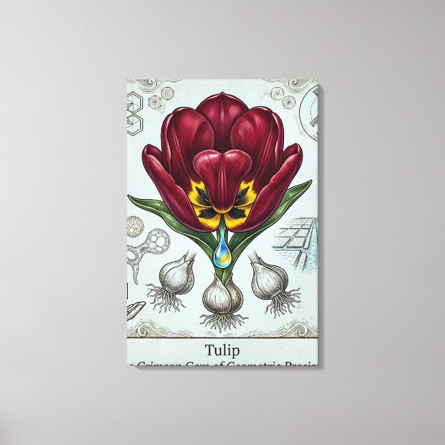 Impression sur toile de motif floral botanique ant (Recto)