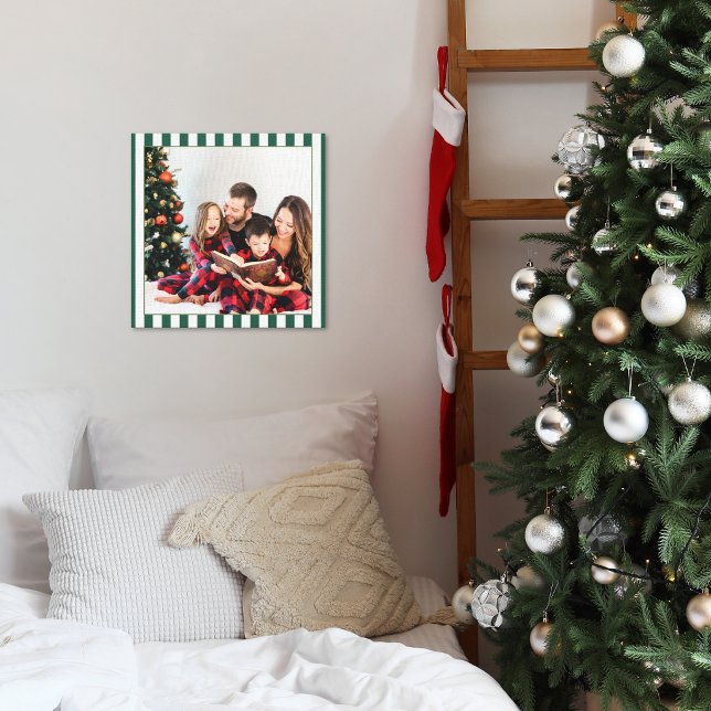 Impression sur toile de Noël rayée classique avec  (Créateur téléchargé)