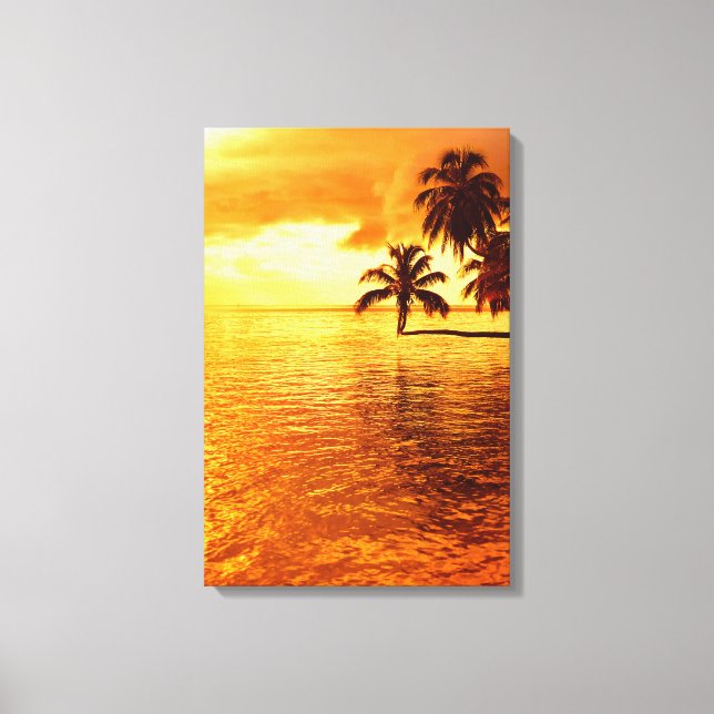 Impression sur toile de palmier horizontal au couc (Recto)