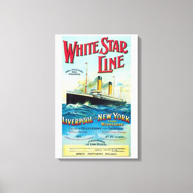 IMPRESSION SUR TOILE DE PAQUEBOT DE LA WHITE STAR  (Recto)