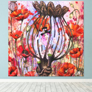 Impression sur toile de pavots fantaisie