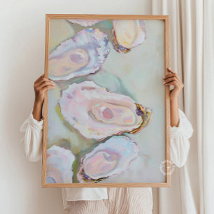Impression sur toile de peinture d'huîtres Pastel