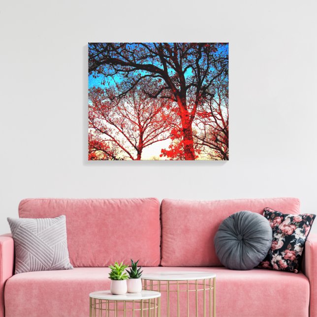 Impression sur toile de photo de chênes modernes (Insitu(Salon))