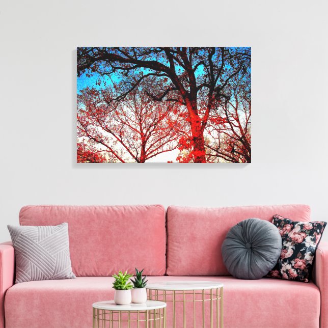 Impression sur toile de photo de chênes modernes (Insitu(Salon))