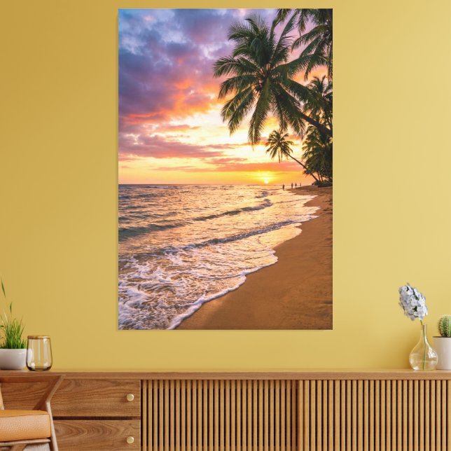 Impression sur toile de plage au coucher de soleil (Insitu(Salon))