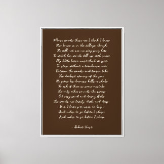 Impression sur toile de poème personnalisé Brun fo