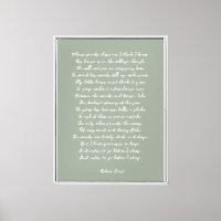 Impression sur toile de poème personnalisé vert sa