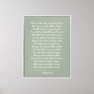 Impression sur toile de poème personnalisé vert sa