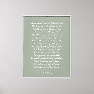 Impression sur toile de poème personnalisé vert sa