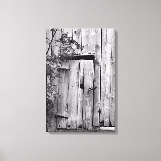 Impression sur toile de Porte de Grange en noir et (Recto)