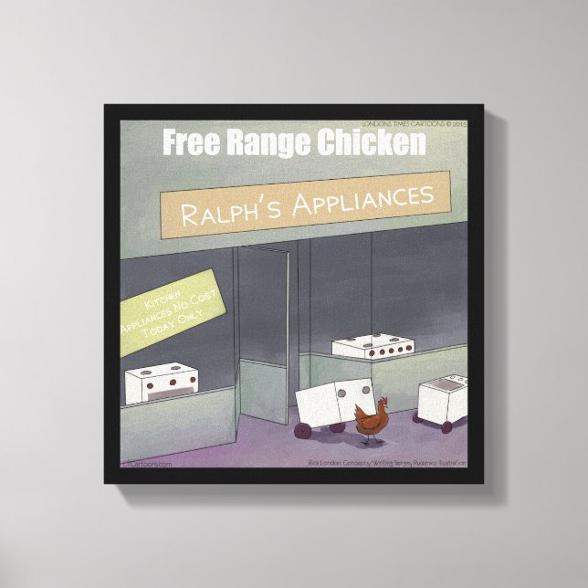 Impression sur toile de poulet en liberté drôle de (Recto)