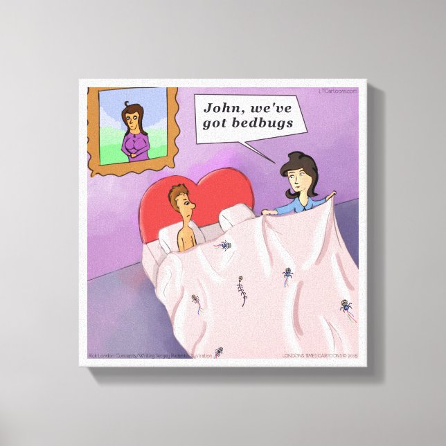 Impression sur toile de Rick London Bedbugs drôle (Recto)