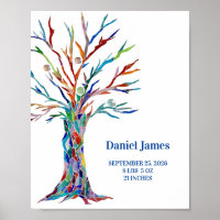 Impression sur toile de statistiques de naissance 