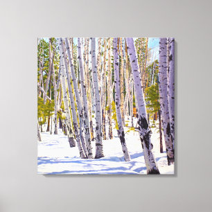 Impression sur toile de Trembles dans la neige