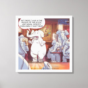 Impression sur toile d'éléphant blanc drôle dans l