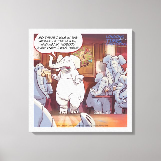 Impression sur toile d'éléphant blanc drôle dans l (Recto)