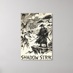 Impression sur toile d'encre d'art samouraï Shadow