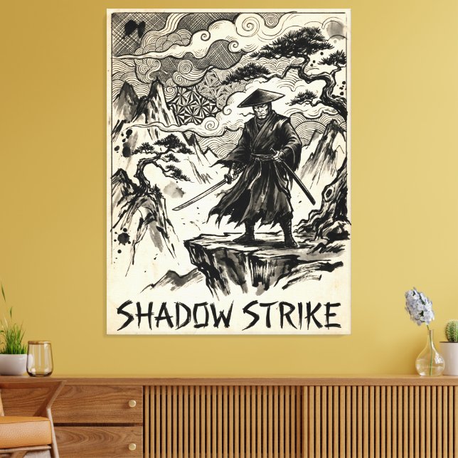 Impression sur toile d'encre d'art samouraï Shadow (Insitu(Salon))