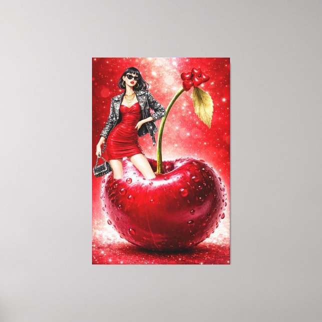 Impression sur toile d'illustration de mode Cherry (Recto)