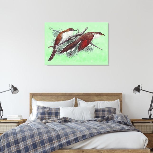 Impression sur toile d'oiseaux coucous à bec noir  (Insitu(Chambre))
