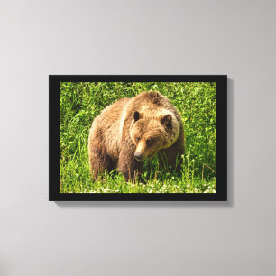 Impression sur toile d'ours grizzly lourd