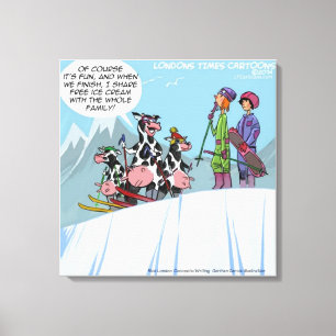 Impression sur toile drôle de famille de vaches fa