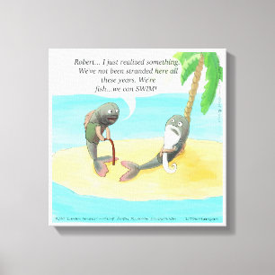 Impression sur toile drôle de poisson confus sur u