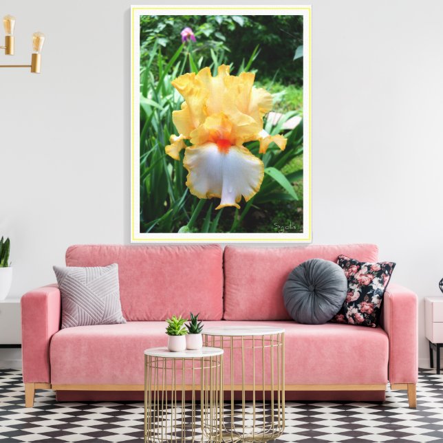 Impression sur toile du jardin de fleurs d'iris ja (Insitu(Salon))