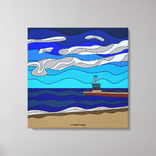 Impression sur toile du lac Michigan (60x60cm)