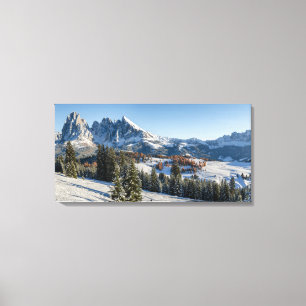Impression sur toile du paysage hivernal de l'Alpe
