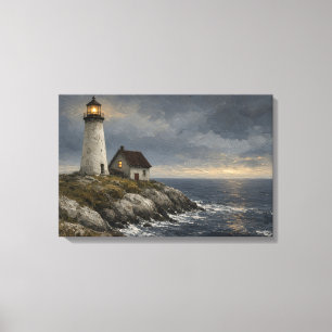 Impression sur toile du phare de la lumière du gar