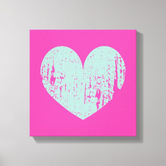 Impression sur toile du symbole de cœur en rose et (Recto)
