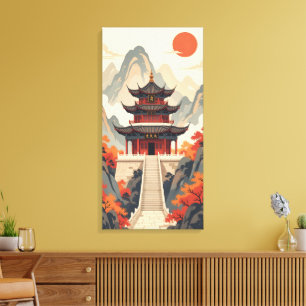 Impression sur toile du temple bouddhiste