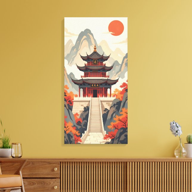 Impression sur toile du temple bouddhiste (Insitu(Salon))