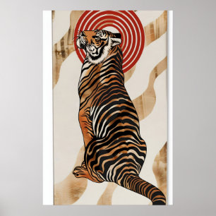 Impression sur toile du tigre japonais Art mural d