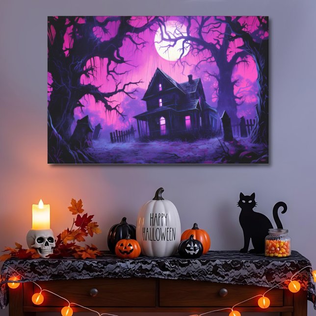 Impression sur toile d'un manoir hanté pour Hallow (Créateur téléchargé)
