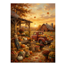 🎃 Impression sur toile d'un stand de ferme de cit