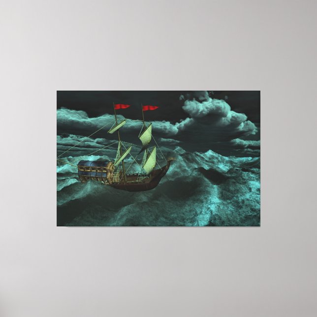 Impression sur toile d'une mer sauvage et orageuse (Recto)