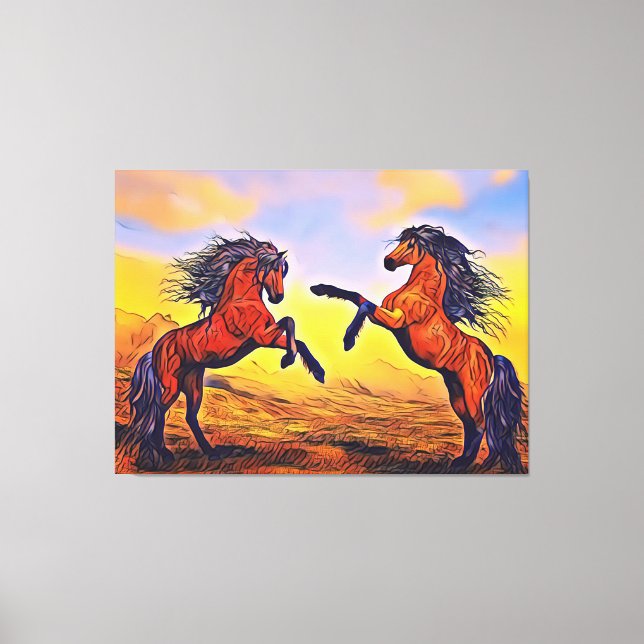 Impression sur toile d'une paire de chevaux (Recto)