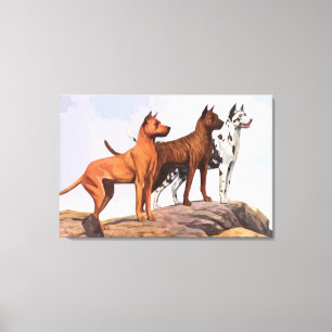 Impression sur toile emballée de Grands Danois pei
