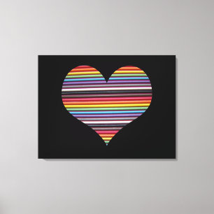 Impression sur toile en forme de cœur avec câble r
